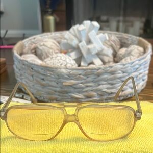 Vintage Yellow Aviator Glasses